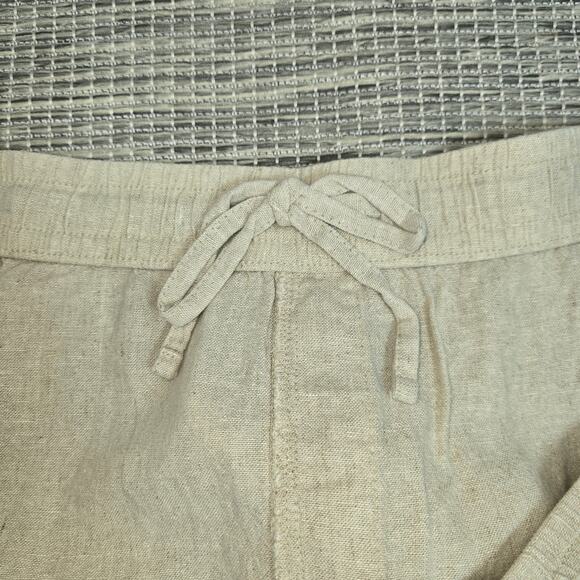 Old Navy Linen Shorts Womens Plus Size 4X Beige High Rise Pockets Stretchy NEW - Picture 8 of 10